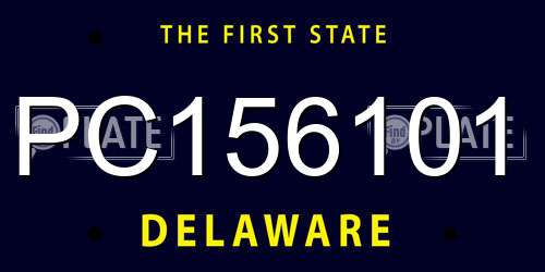 PC156101 Delaware License Plate