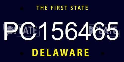 PC156465 Delaware License Plate