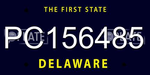 PC156485 Delaware License Plate