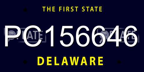 PC156646 Delaware License Plate