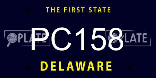 PC158 Delaware License Plate