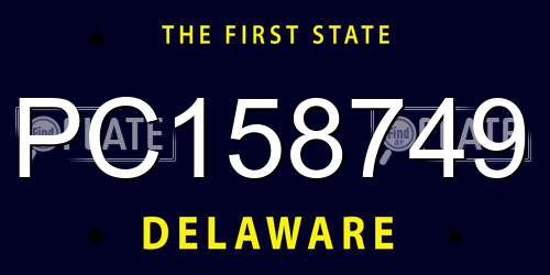 PC158749 Delaware License Plate