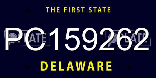 PC159262 Delaware License Plate