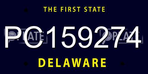 PC159274 Delaware License Plate