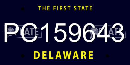 PC159643 Delaware License Plate