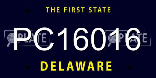 PC16016 Delaware License Plate