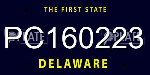 PC160223 Delaware License Plate