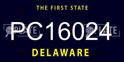 PC16024 Delaware License Plate