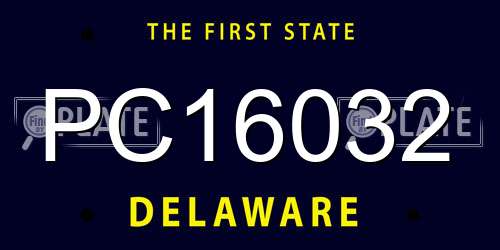 PC16032 Delaware License Plate