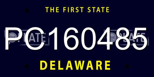 PC160485 Delaware License Plate