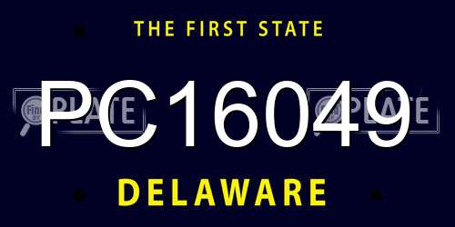 PC16049 Delaware License Plate