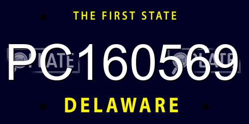 PC160569 Delaware License Plate