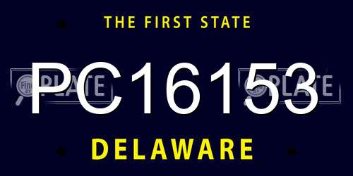 PC16153 Delaware License Plate