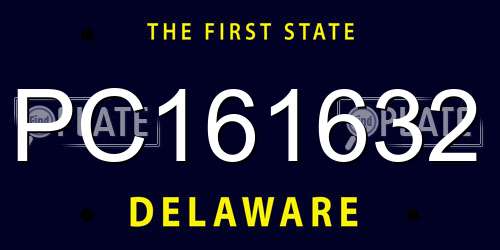 PC161632 Delaware License Plate