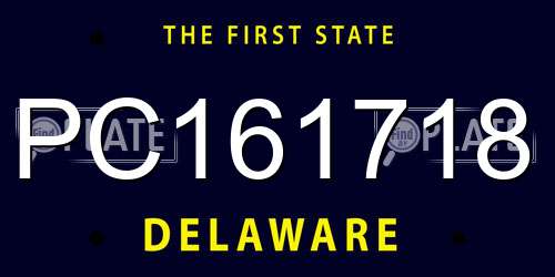 PC161718 Delaware License Plate