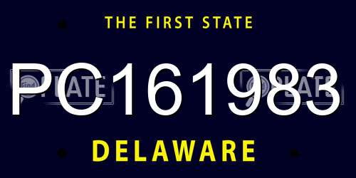 PC161983 Delaware License Plate