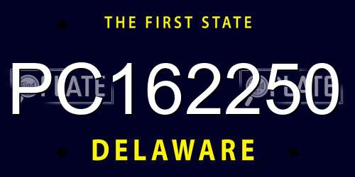 PC162250 Delaware License Plate