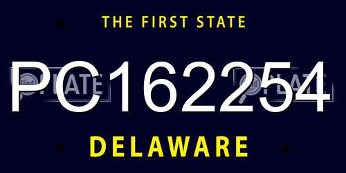 PC162254 Delaware License Plate