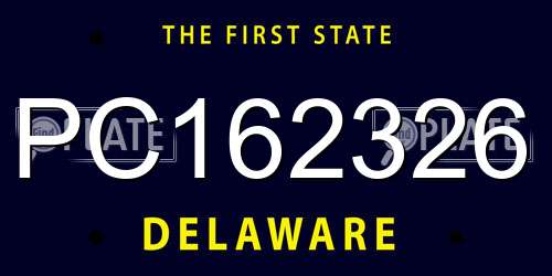 PC162326 Delaware License Plate