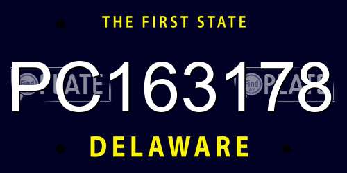 PC163178 Delaware License Plate