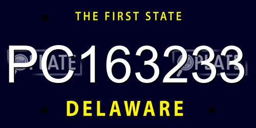 PC163233 Delaware License Plate