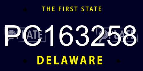 PC163258 Delaware License Plate