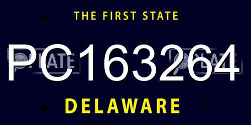 PC163264 Delaware License Plate