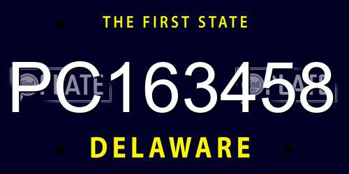PC163458 Delaware License Plate