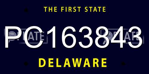 PC163843 Delaware License Plate