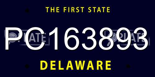 PC163893 Delaware License Plate