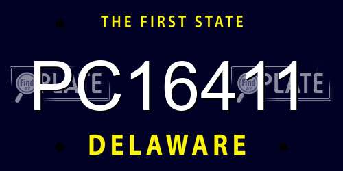 PC16411 Delaware License Plate