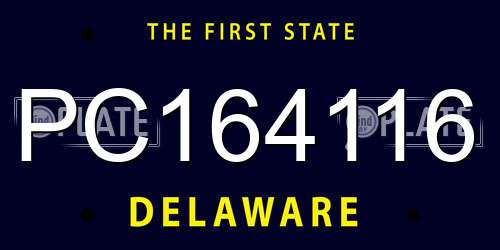 PC164116 Delaware License Plate