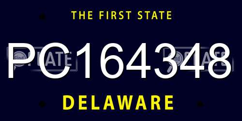 PC164348 Delaware License Plate