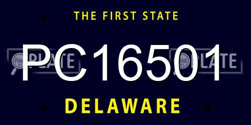 PC16501 Delaware License Plate