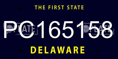 PC165158 Delaware License Plate