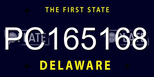 PC165168 Delaware License Plate