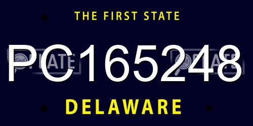 PC165248 Delaware License Plate