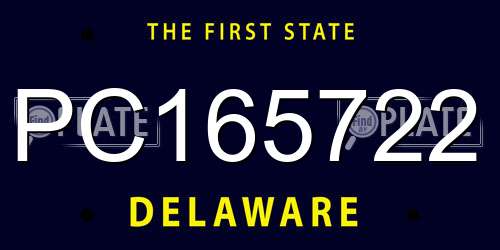 PC165722 Delaware License Plate