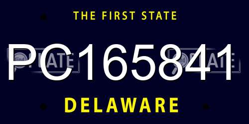 PC165841 Delaware License Plate