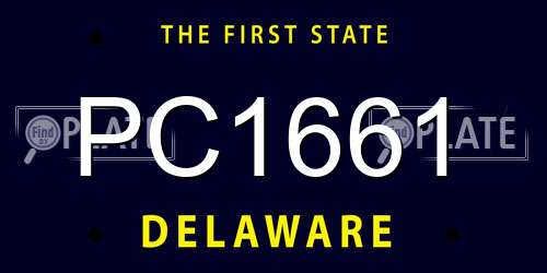 PC1661 Delaware License Plate