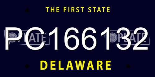 PC166132 Delaware License Plate