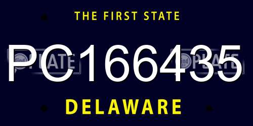 PC166435 Delaware License Plate