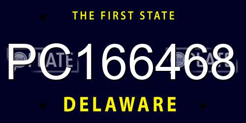 PC166468 Delaware License Plate
