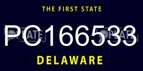 PC166533 Delaware License Plate