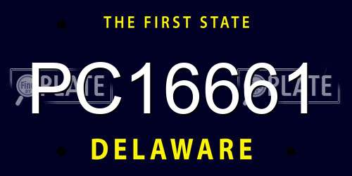 PC16661 Delaware License Plate