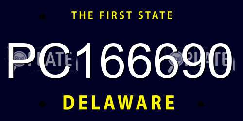 PC166690 Delaware License Plate