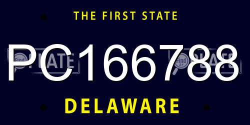 PC166788 Delaware License Plate