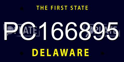 PC166895 Delaware License Plate
