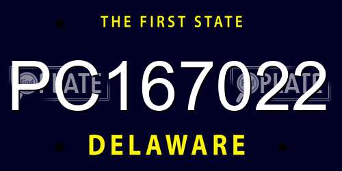 PC167022 Delaware License Plate