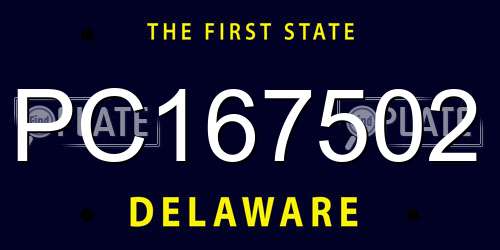 PC167502 Delaware License Plate